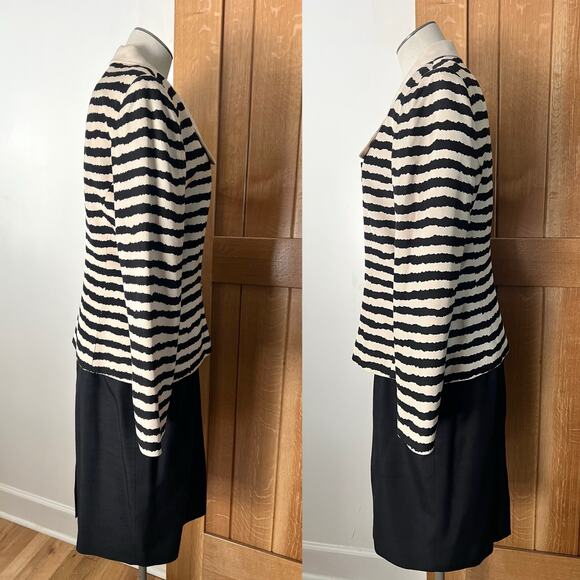 KTF by Kristinn Steinarr Womens Vintage 100% Silk Striped Work Skirt Suit Sz 10 - Picture 6 of 16